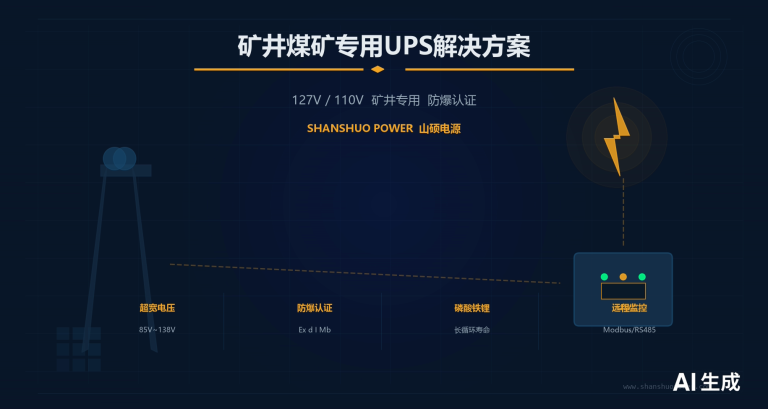 矿井煤矿127V/110V专用UPS不间断电源解决方案